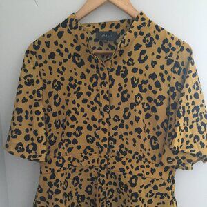 Gracia Leopard Print High Low Peplum Top